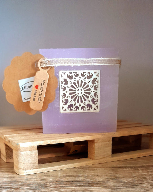 Fanal de cera/Vela hueca aromática con aplique de madera compatible con LED o vela de té