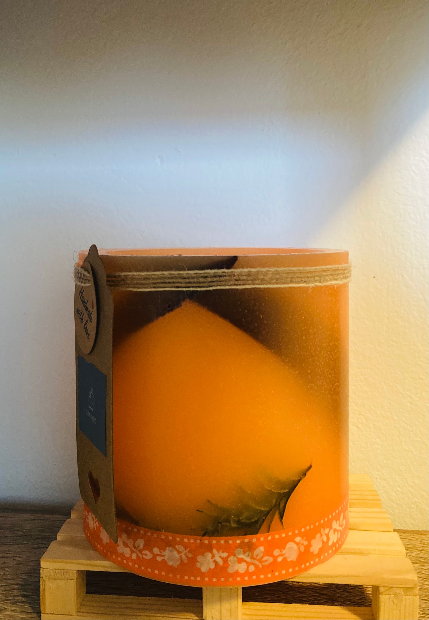Fanal de Cera / vela hueca Artesanal con Aroma a Naranja