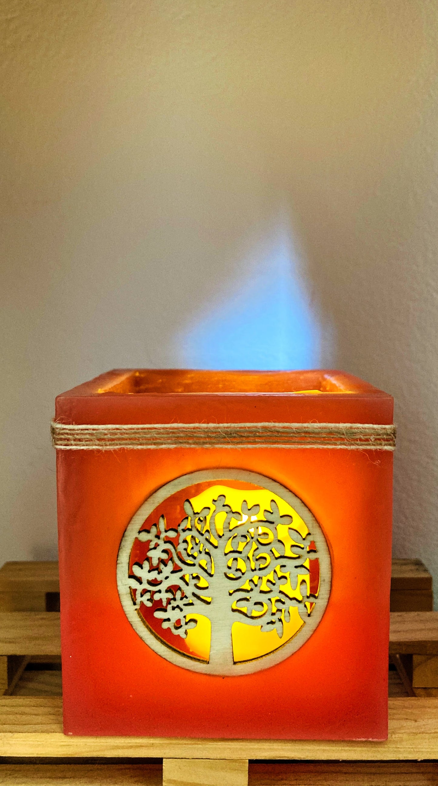 Vela hueca, Fanal Artesanal con Decoración de Árbol de la Vida y diferentes aromas – Lilinnight
