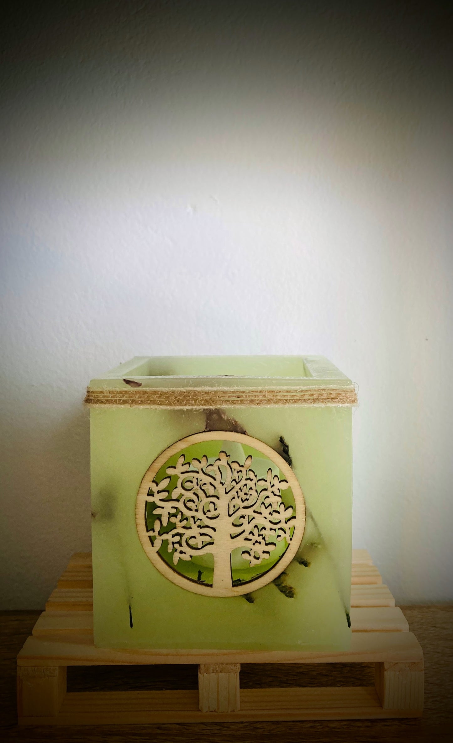 Vela hueca, Fanal Artesanal con Decoración de Árbol de la Vida y diferentes aromas – Lilinnight