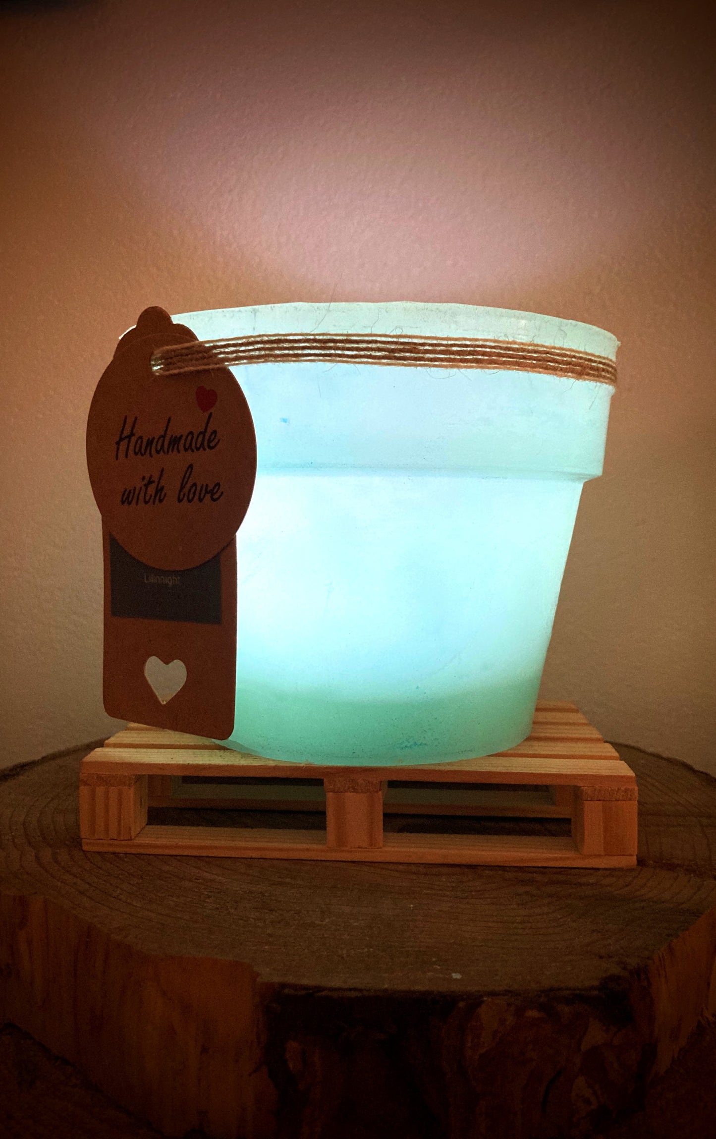Vela hueca, fanal de cera artesanal con forma de maceta – Lilinnight