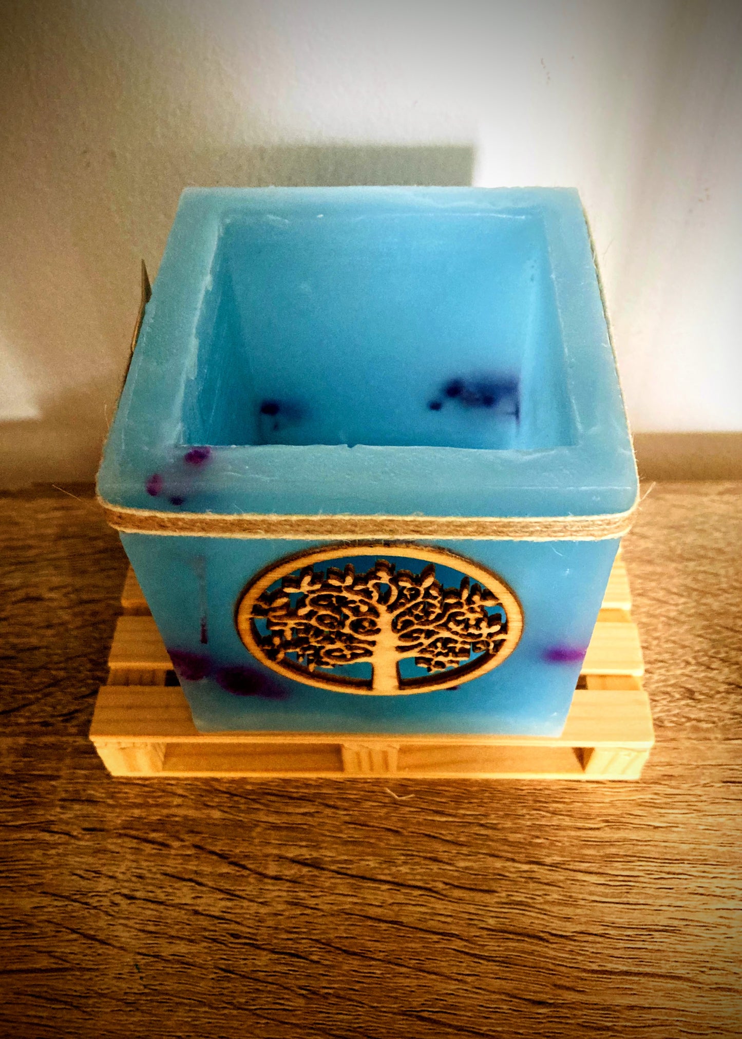 Vela hueca, Fanal Artesanal con Decoración de Árbol de la Vida y diferentes aromas – Lilinnight