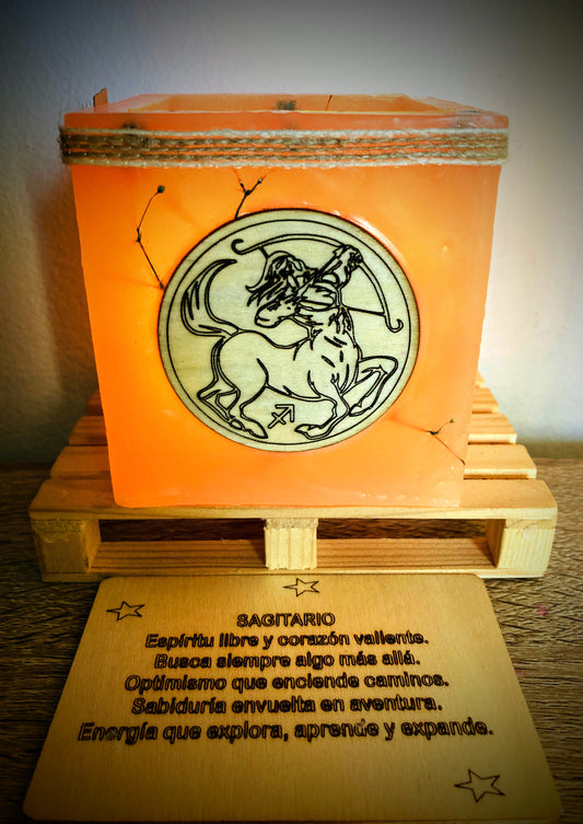 Fanal de cera / vela hueca con signo del Zodiaco -Sagitario