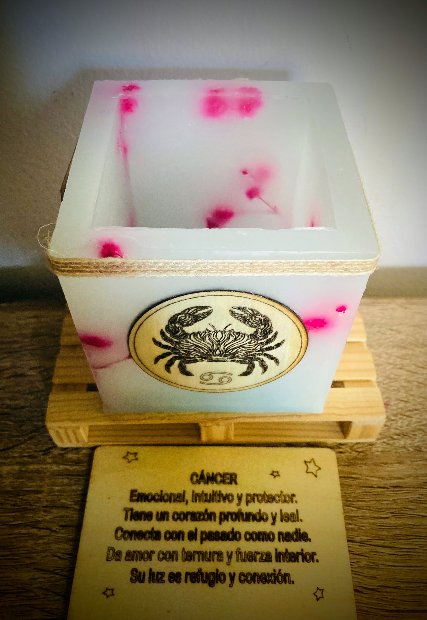 Fanal de cera / vela hueca con signo del Zodiaco -cancer