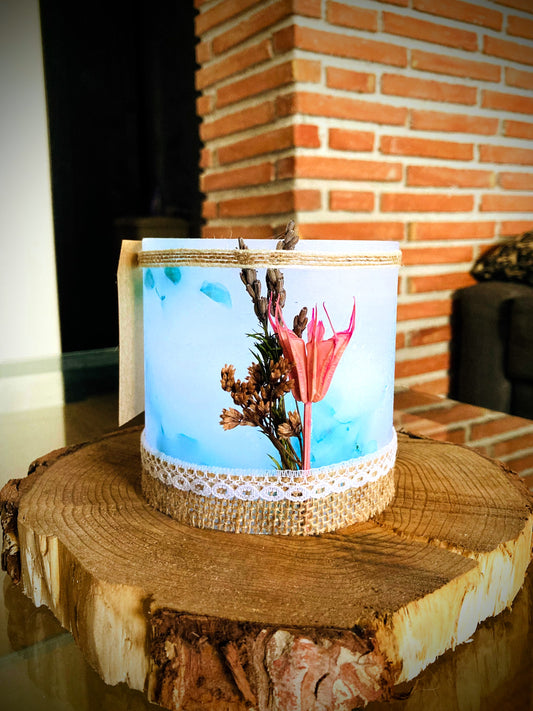 Vela hueca y fanal de cera artesanal oloroso con flores – LilinNight