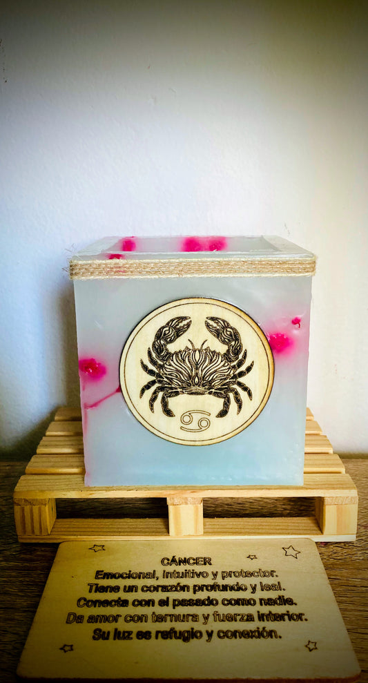 Fanal de cera / vela hueca con signo del Zodiaco -cancer