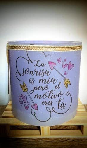 Vela Fanal/Vela hueca Lilinnight Azulado con Mensaje Romántico