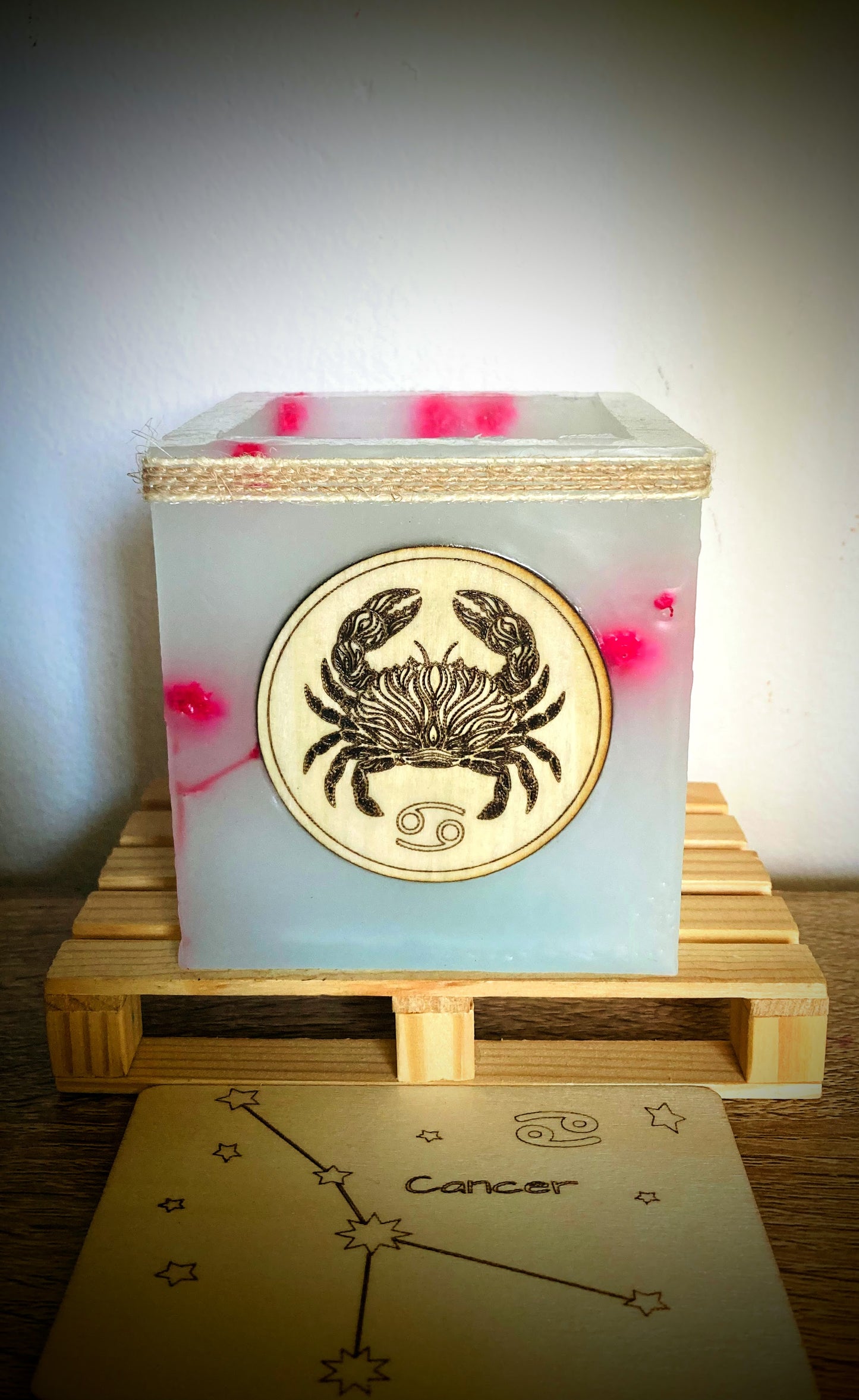 Fanal de cera / vela hueca con signo del Zodiaco -cancer