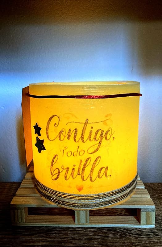 Vela Fanal/vela hueca Amarilla "Contigo Todo Brilla" –  LilinNight