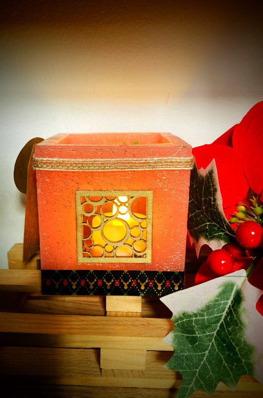 Fanal de cera /vela hueca navidad con olor a rosas - Lilinnight