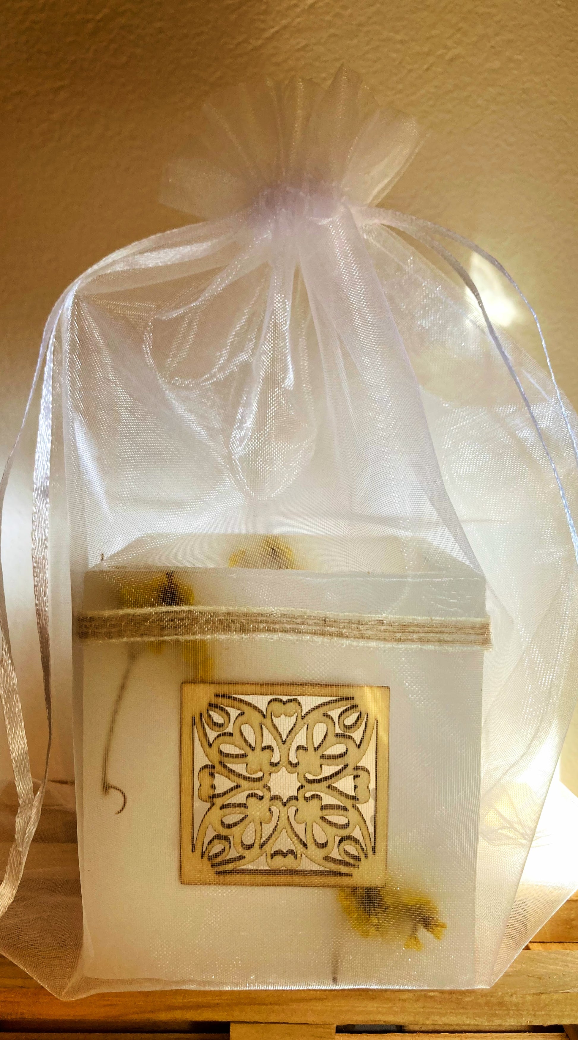 vela hueca, fanal de cera blanco - lilinnight