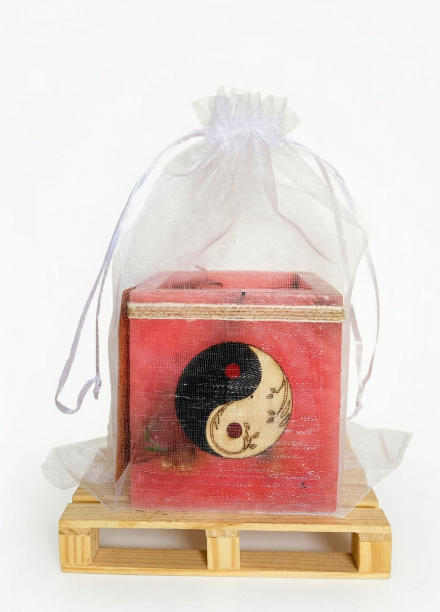 vela hueca yin yang, fanal de cera, porta velas, lilinnight