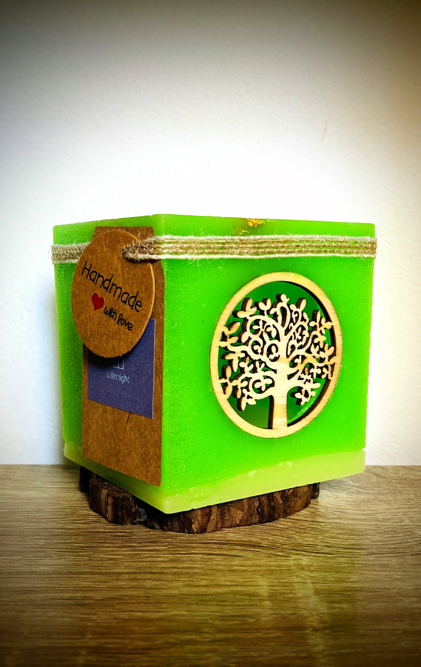 Vela hueca, Fanal Artesanal con Decoración de Árbol de la Vida y diferentes aromas – Lilinnight