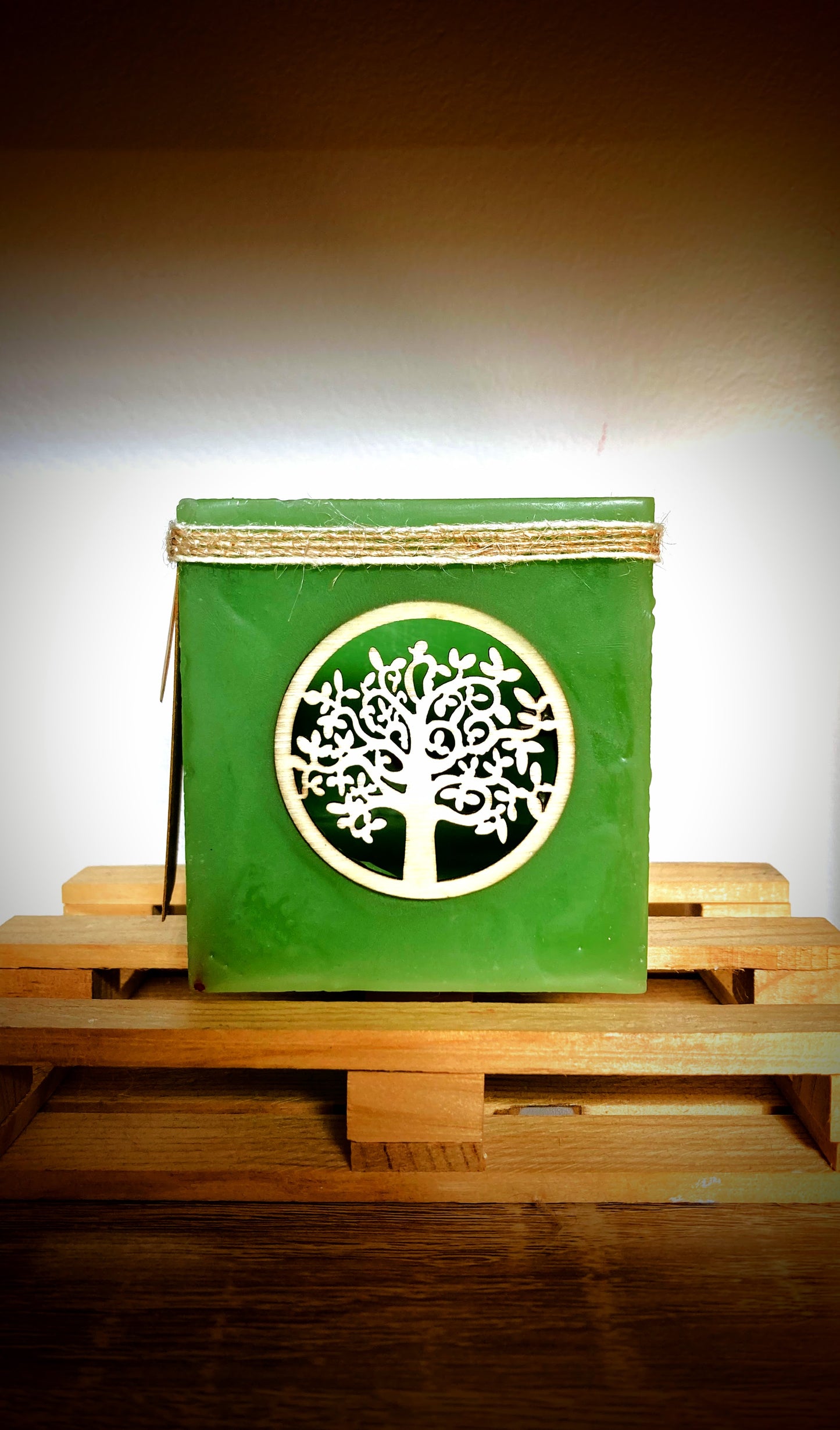 Vela hueca, Fanal Artesanal con Decoración de Árbol de la Vida y diferentes aromas – Lilinnight