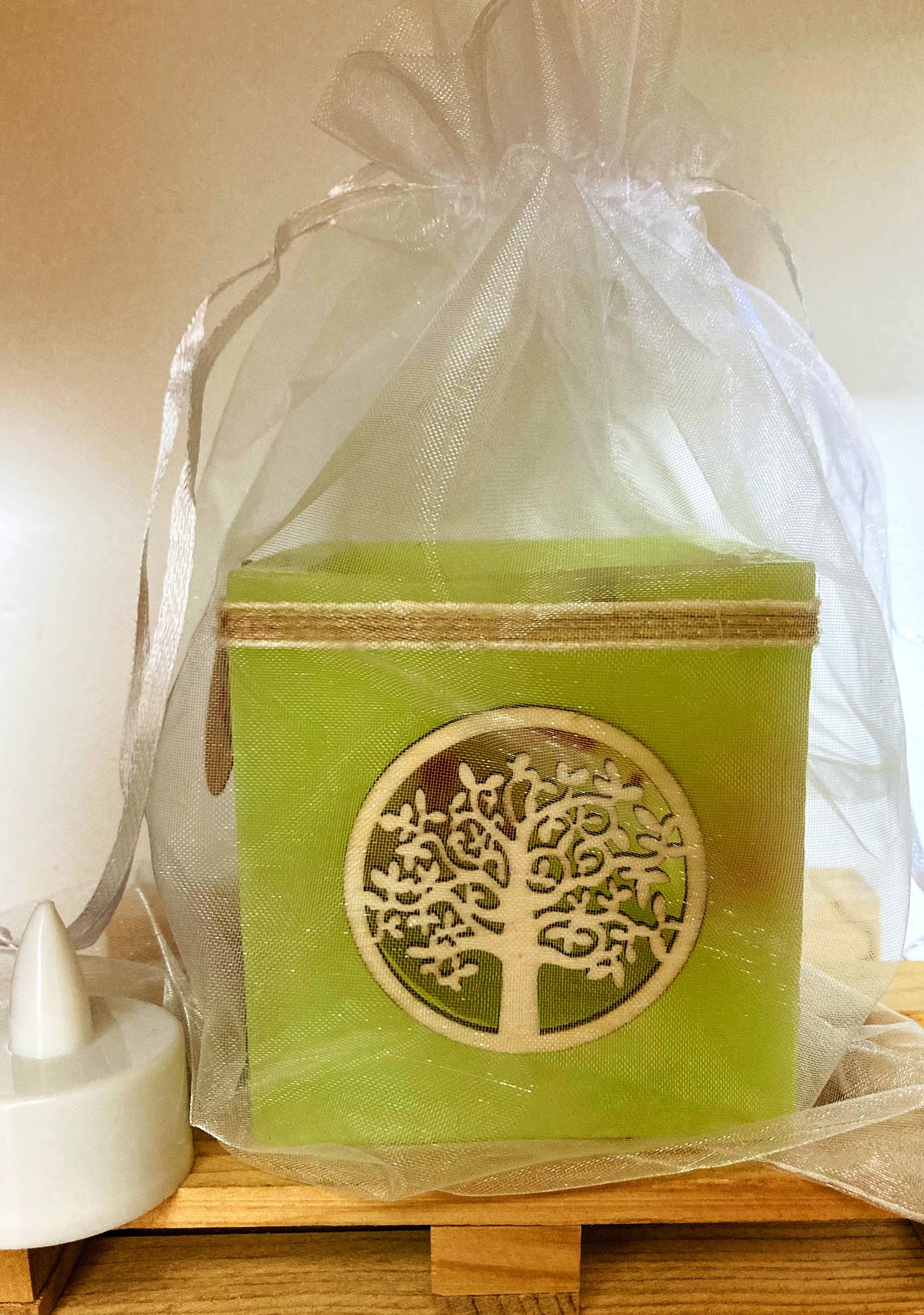 Vela hueca, Fanal Artesanal con Decoración de Árbol de la Vida y diferentes aromas – Lilinnight