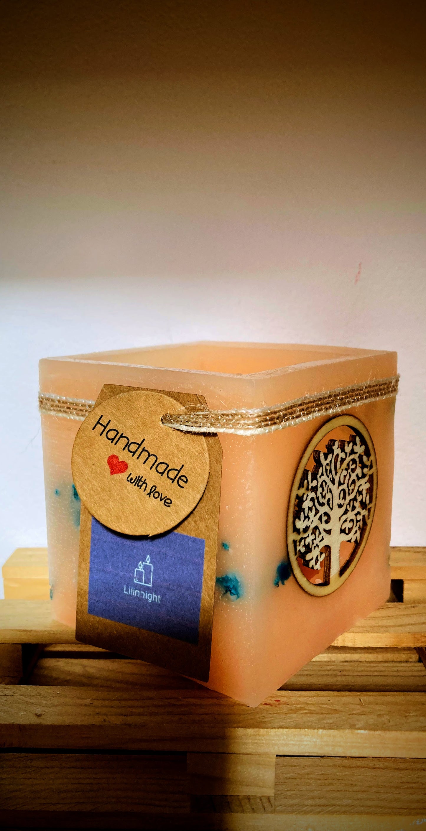 Vela hueca, Fanal Artesanal con Decoración de Árbol de la Vida y diferentes aromas – Lilinnight