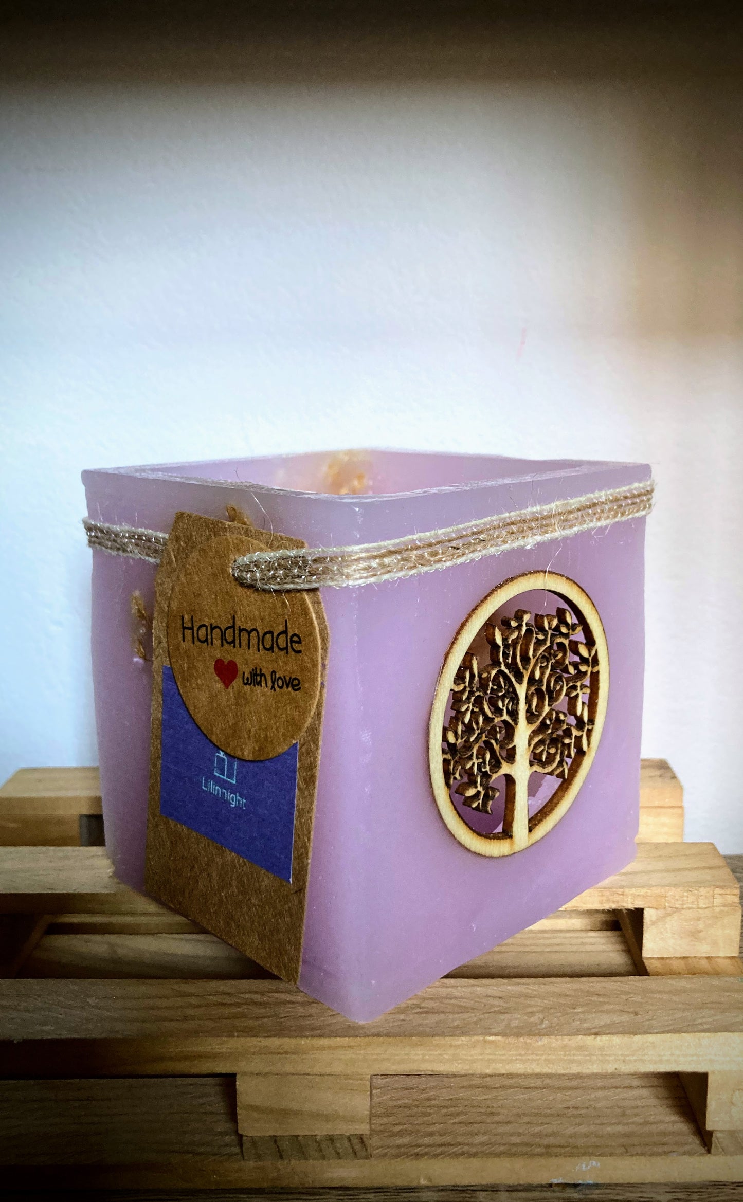 Vela hueca, Fanal Artesanal con Decoración de Árbol de la Vida y diferentes aromas – Lilinnight