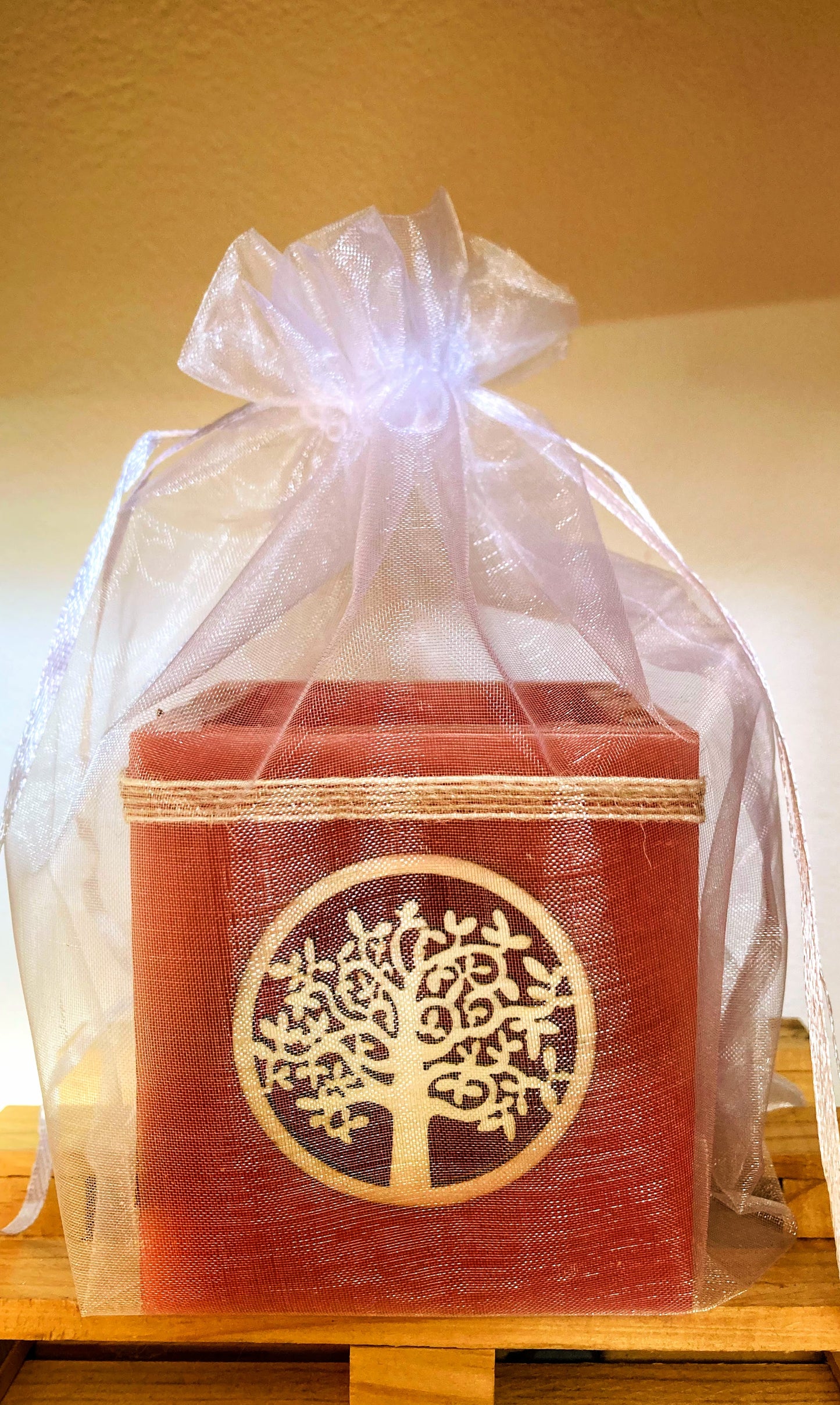 Vela hueca, Fanal Artesanal con Decoración de Árbol de la Vida y diferentes aromas – Lilinnight