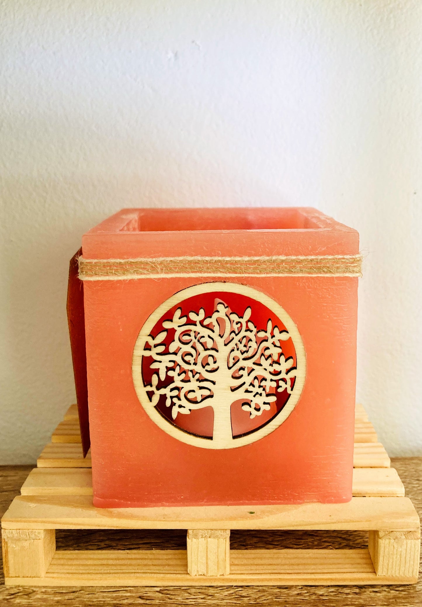 Vela hueca, Fanal Artesanal con Decoración de Árbol de la Vida y diferentes aromas – Lilinnight