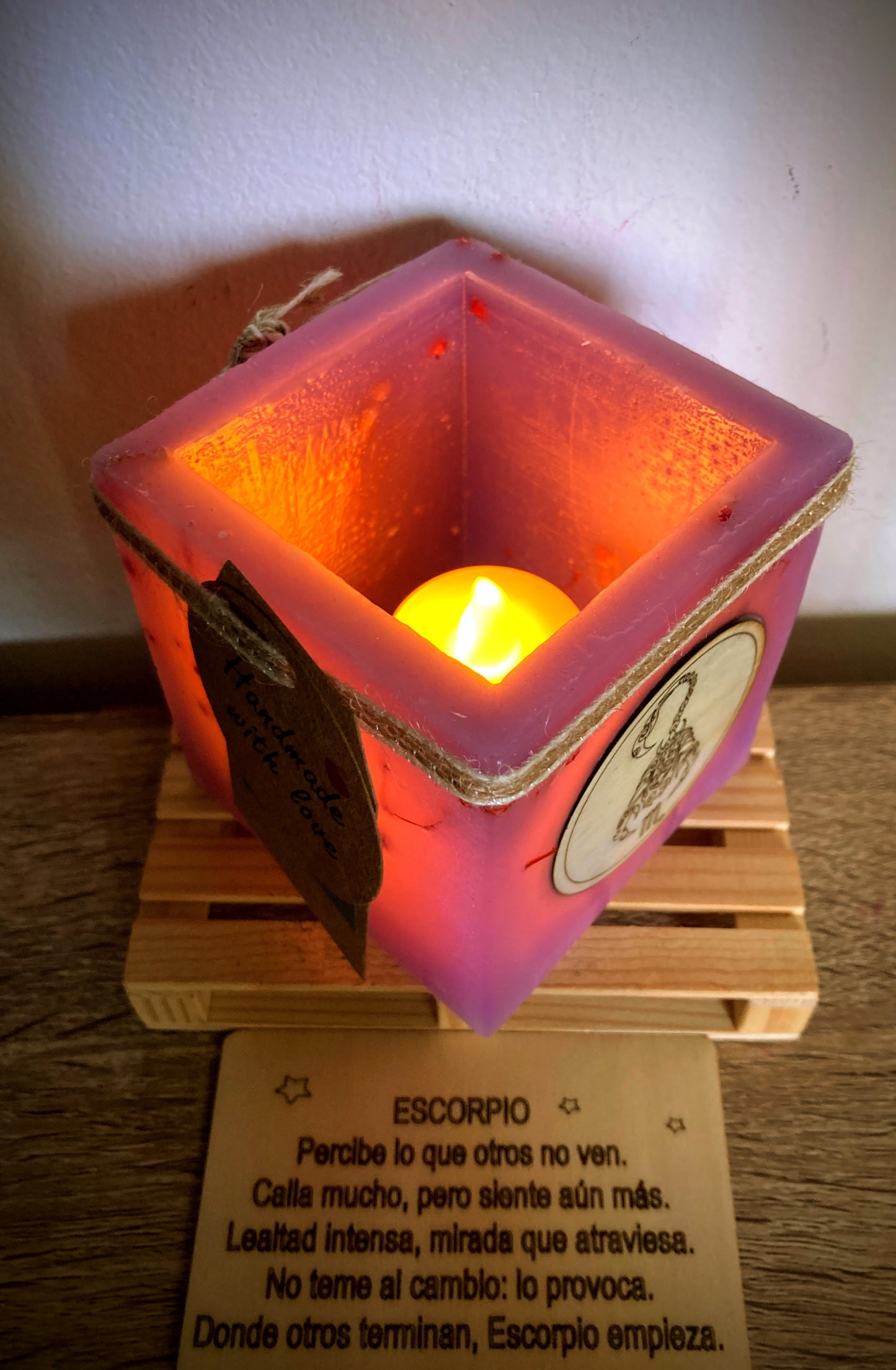 Fanal de cera / vela hueca con signo del zodiaco- Escorpio