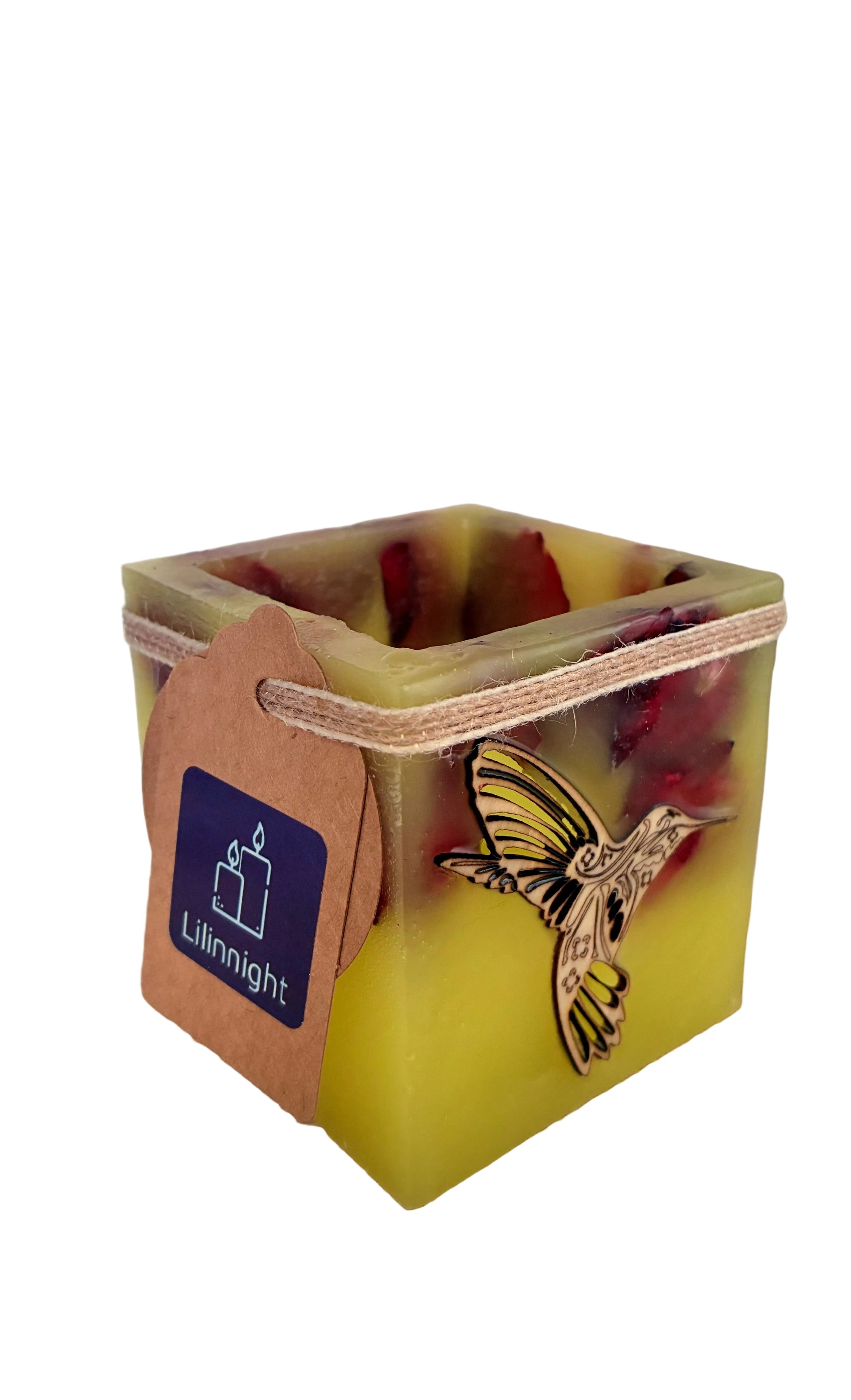 vela de lado-vela hueca-fanal de cera-olibri-lilinnight