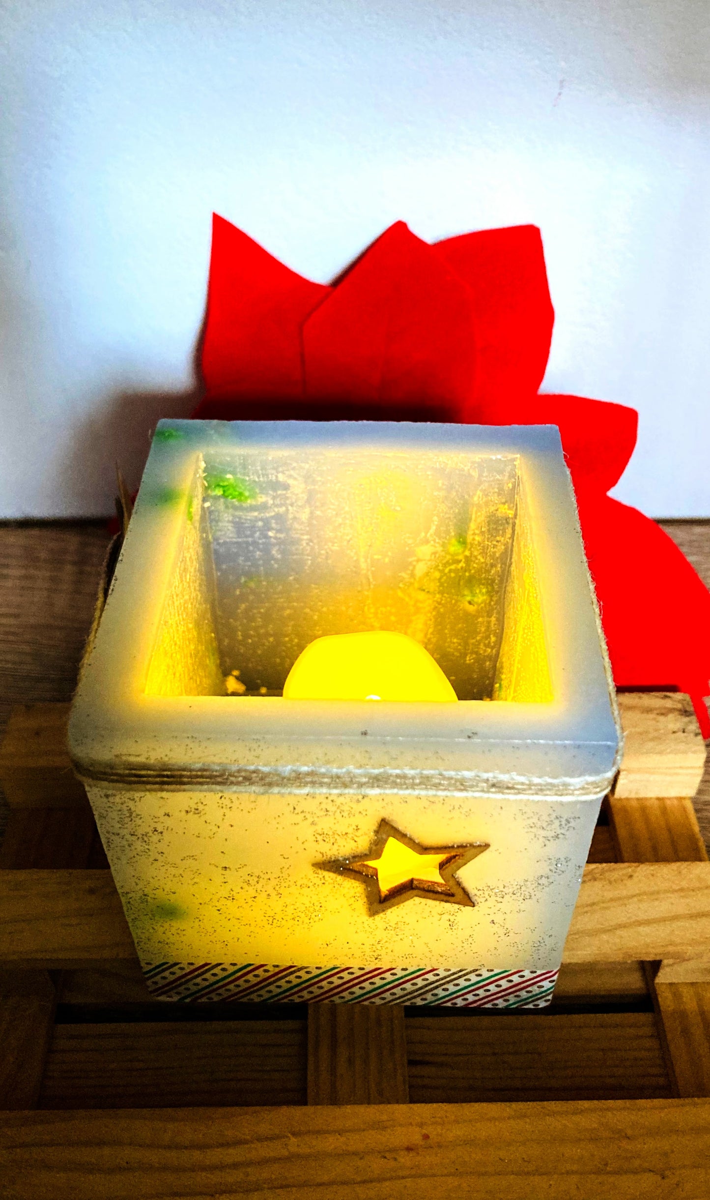 fanal de cera navidad, vela hueca, navidad 