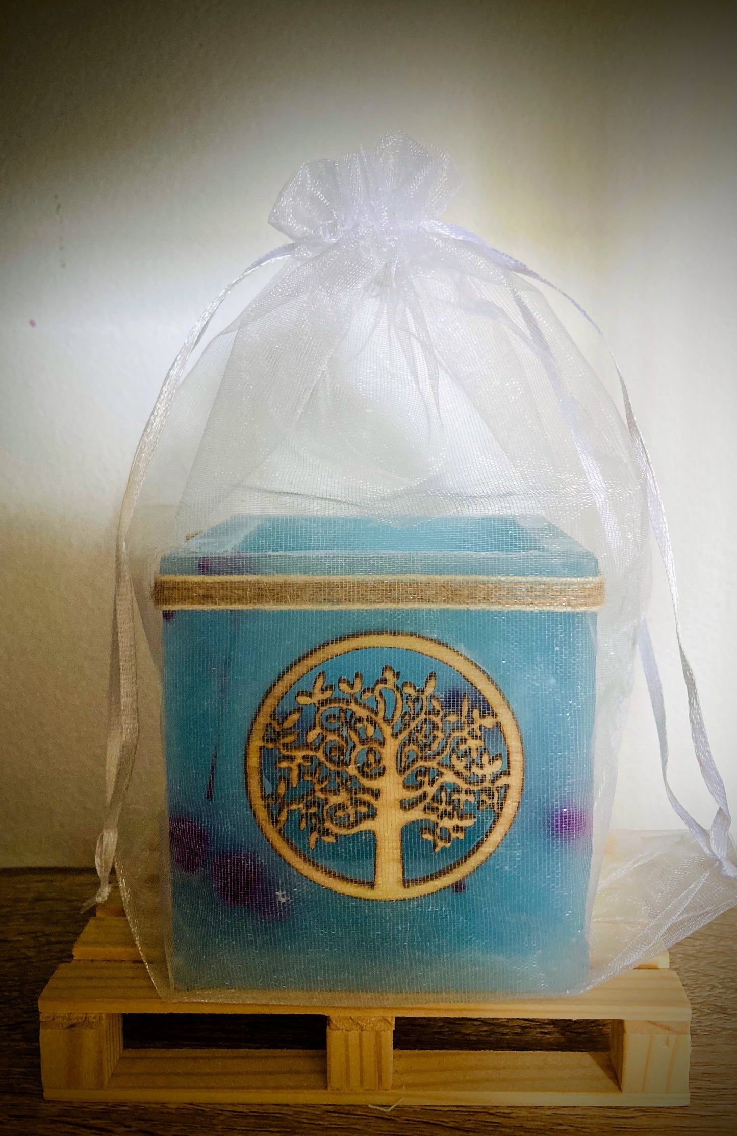 Vela hueca, Fanal Artesanal con Decoración de Árbol de la Vida y diferentes aromas – Lilinnight