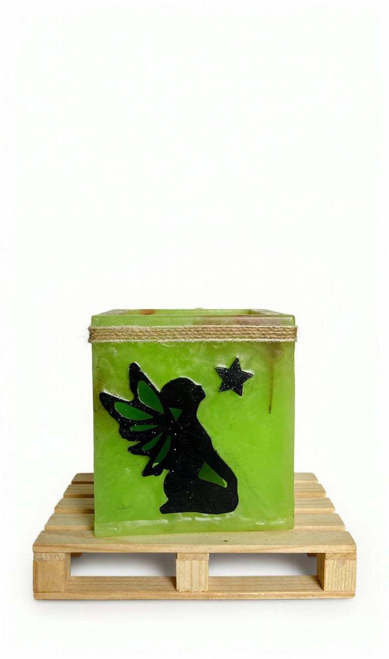vela hueca, hada madera, lilinnight, artesanal