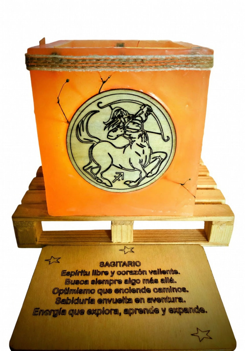 fanal de cera, vela hueca, zodiaco, lilinnight, sagitario