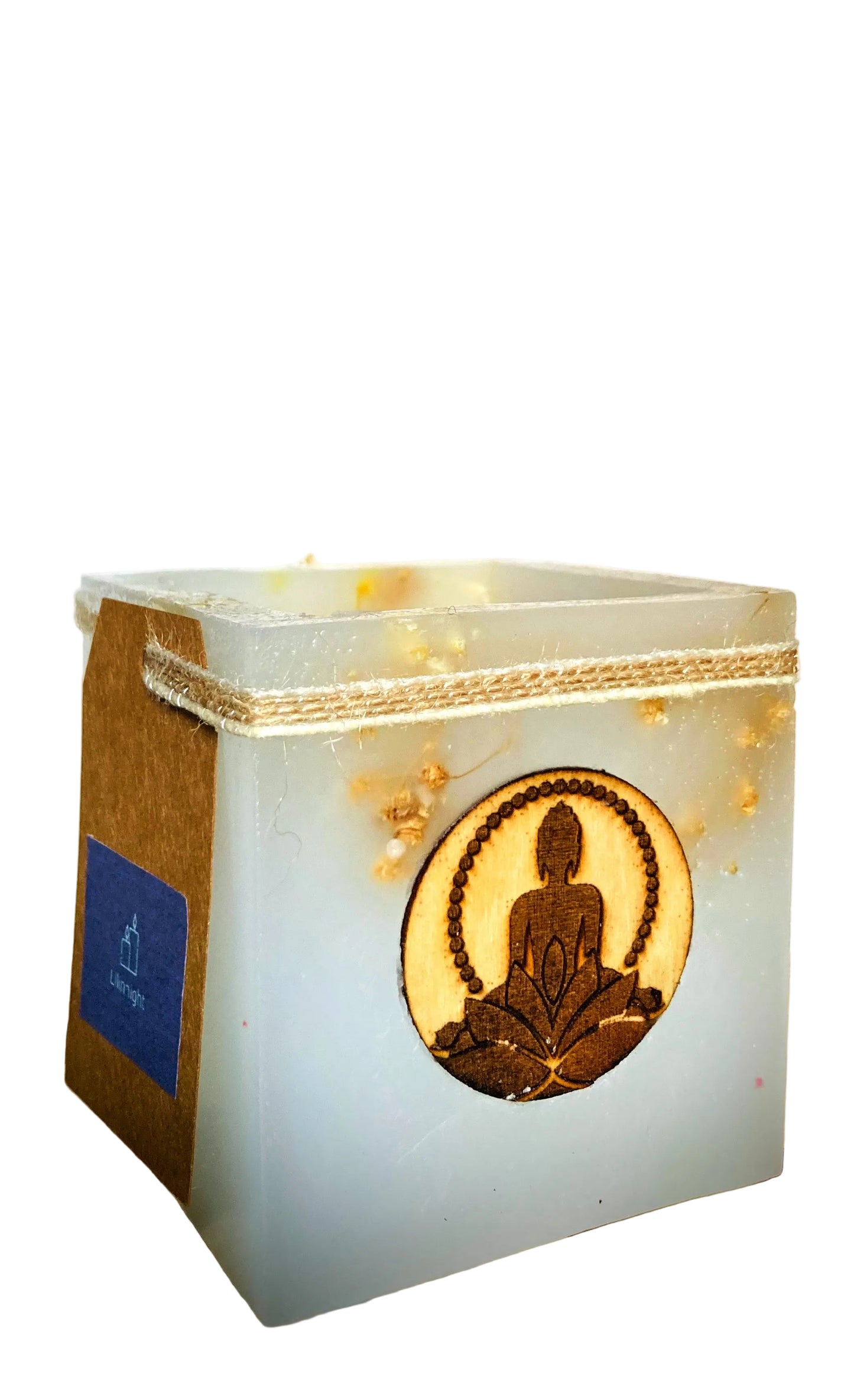 fanal de cera, buda, blanco, vela hueca, lilinnight