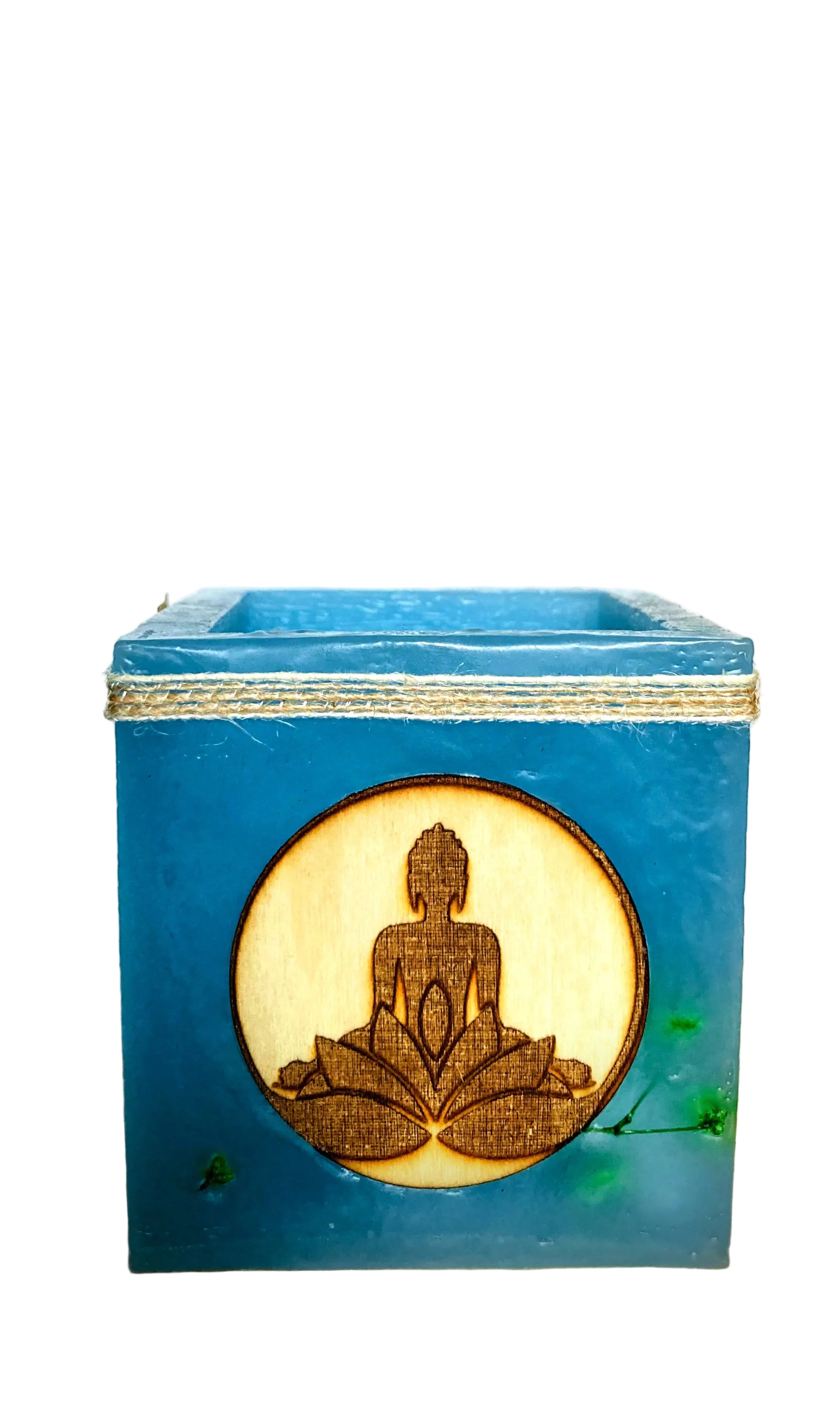 vela hueca, fanal de cera, porta velas, lilinnight, buda