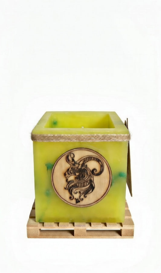 vela hueca capricornio, fanal de cera, porta velas, lilinnight