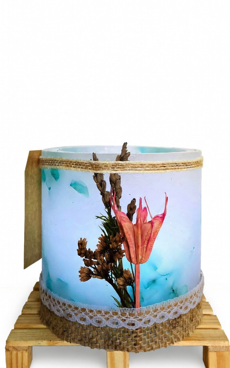 Vela hueca y fanal de cera artesanal oloroso con flores – LilinNight