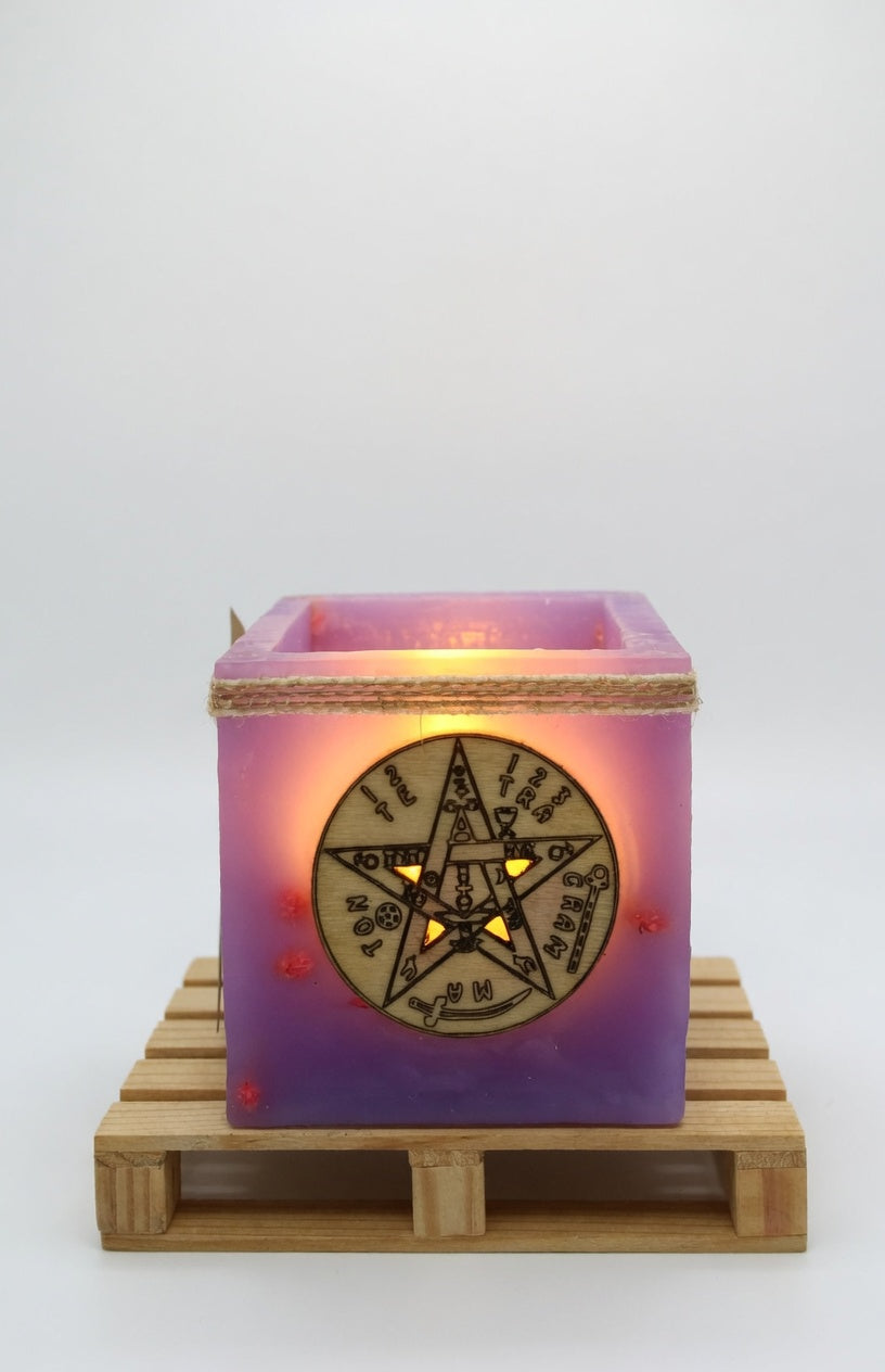 vela hueca, pentagrama, tetragrammaton, led 