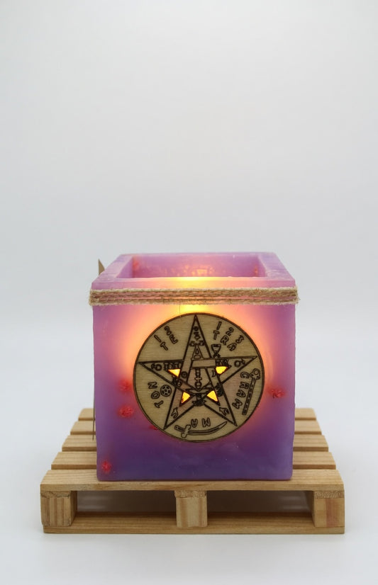 vela hueca, pentagrama, tetragrammaton, led 