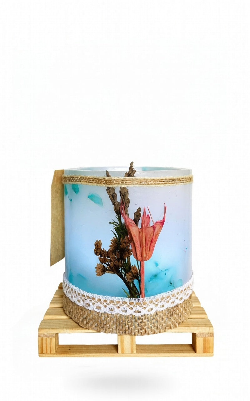 Vela hueca y fanal de cera artesanal oloroso con flores – LilinNight