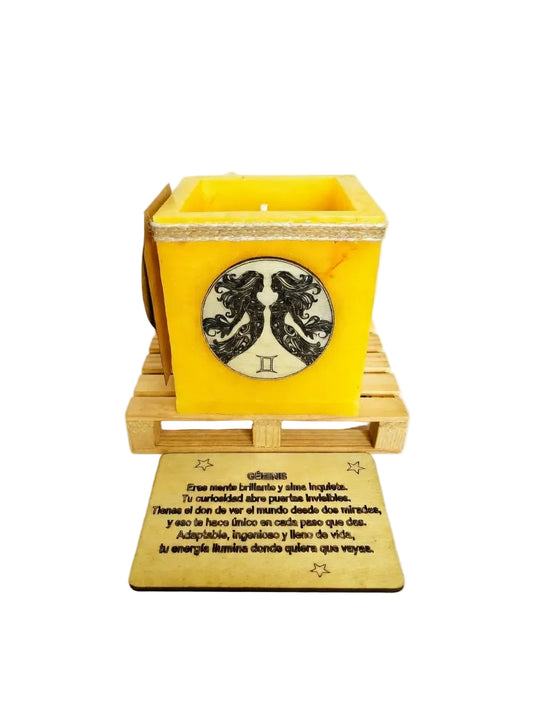 vela hueca, geminis, zofiaco, porta velas, fanal de cera 