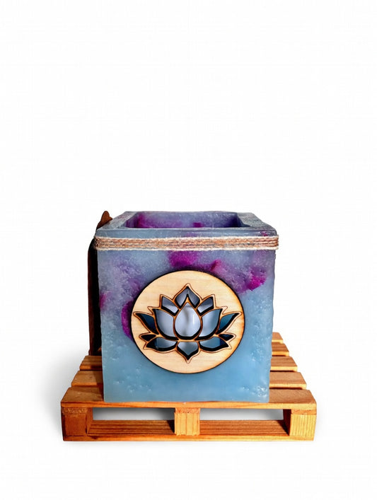 Fanal de cera / vela hueca con flor de loto – lilinnight