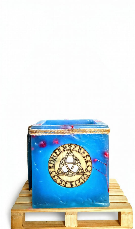 vela hueca nudo de bruja, artesanal, lilinnight