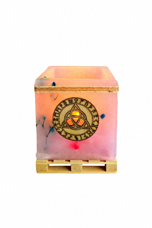 vela hueca nudo de bruja, artesanal, lilinnight