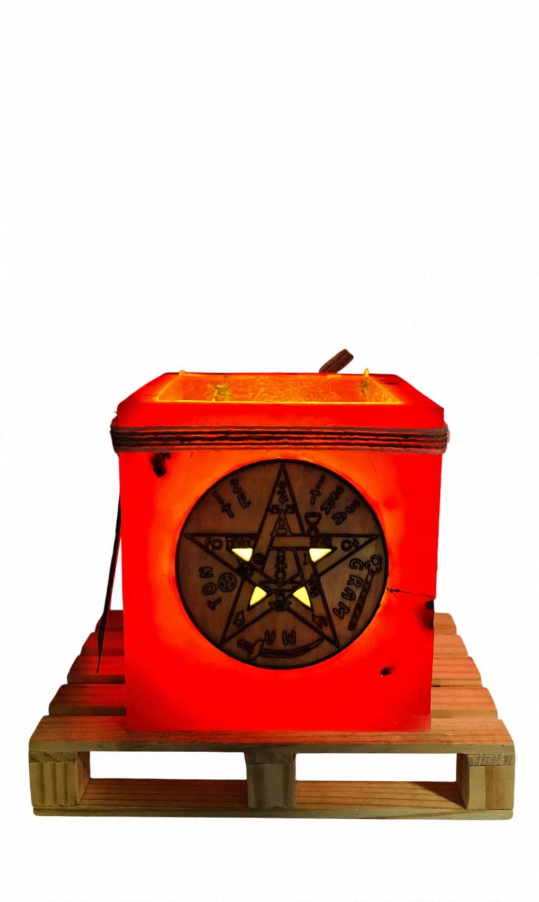 vela hueca esoterica, fanal de cera 