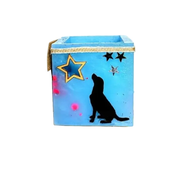 vela hueca, mascota, fanal de cera, artesanal, perro