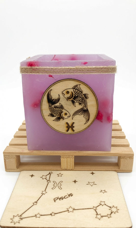 vela hueca piscis, fanal de cera, porta velas , horoscopo, zodiaco, piscis, lilinnight 