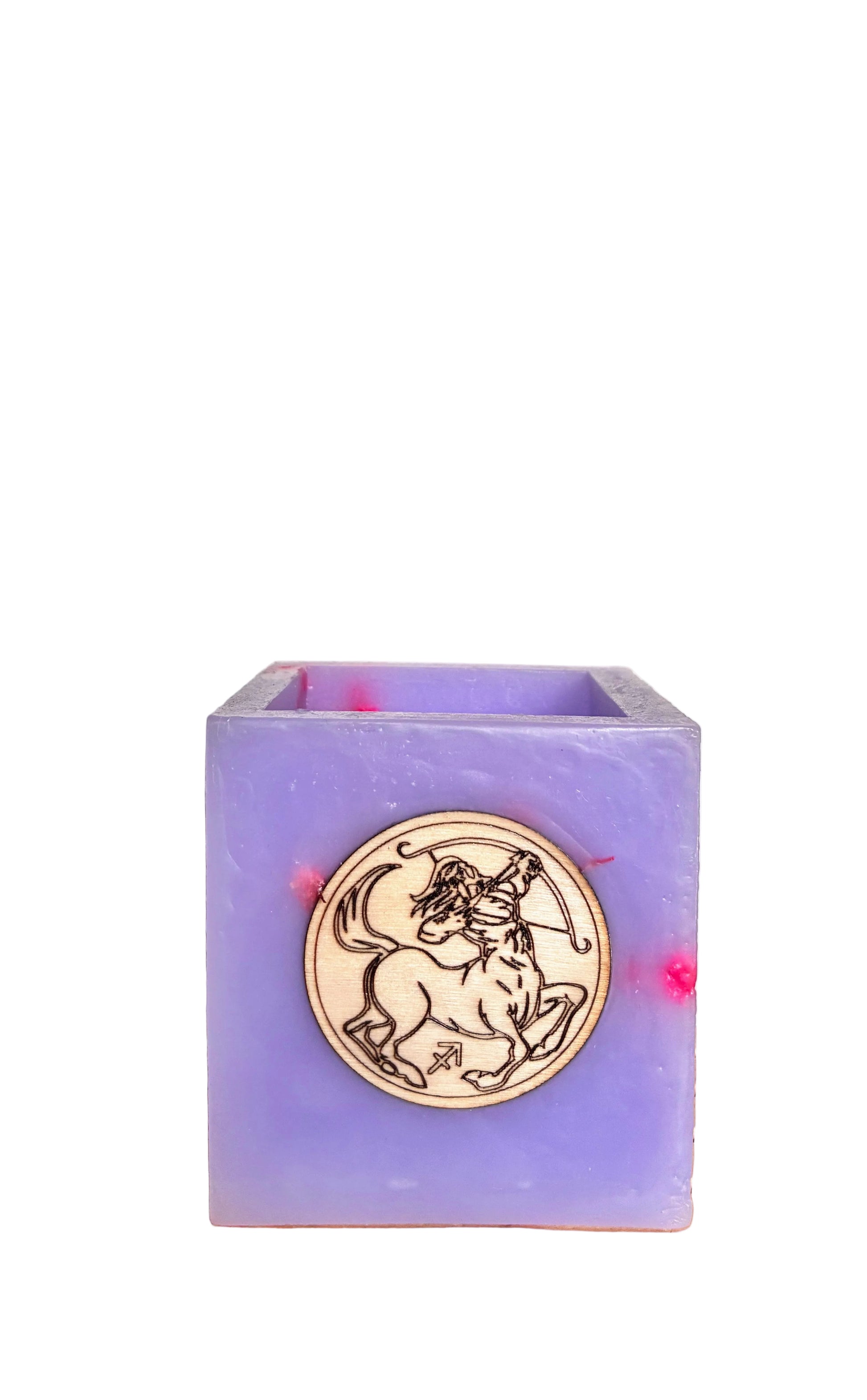 vela hueca satigario, fanal de cera, morado, lilinnight