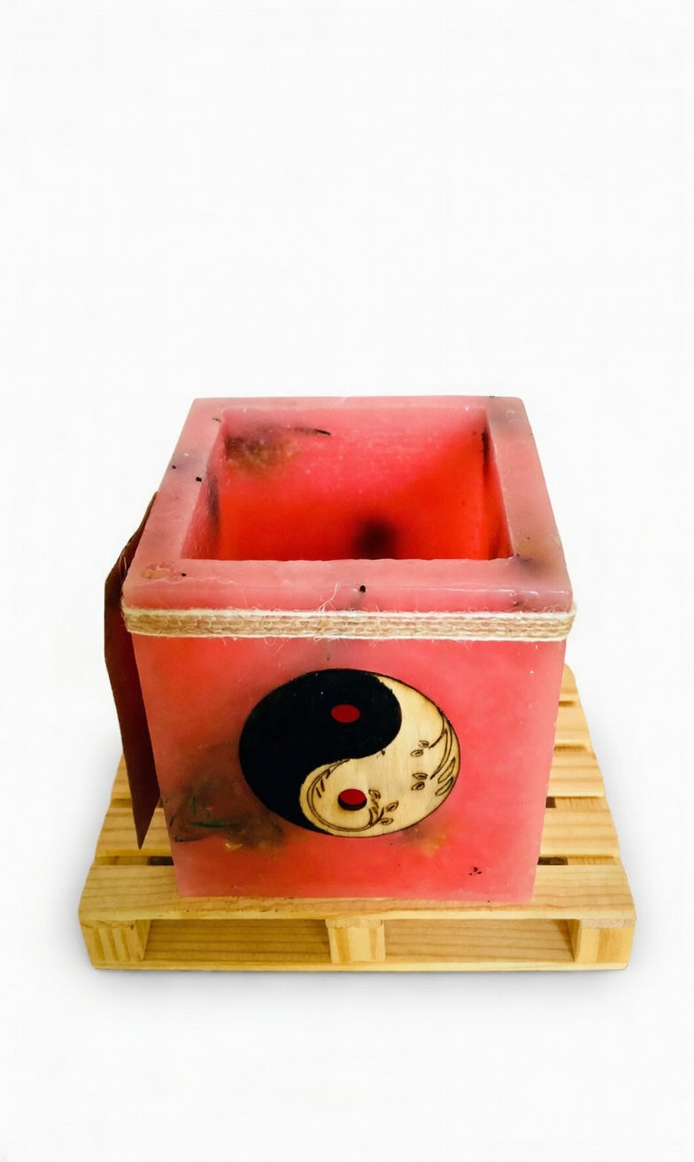 vela hueca yin yang, fanal de cera, porta velas, lilinnight
