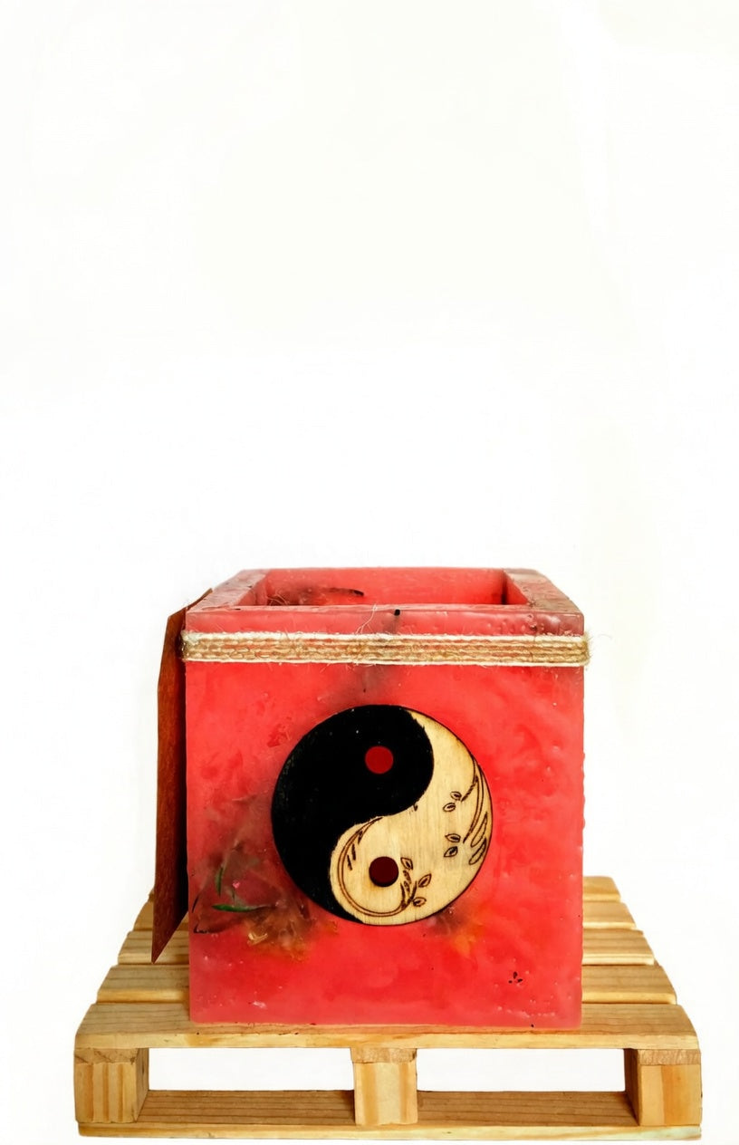 vela hueca yin yang, fanal de cera, porta velas, lilinnight