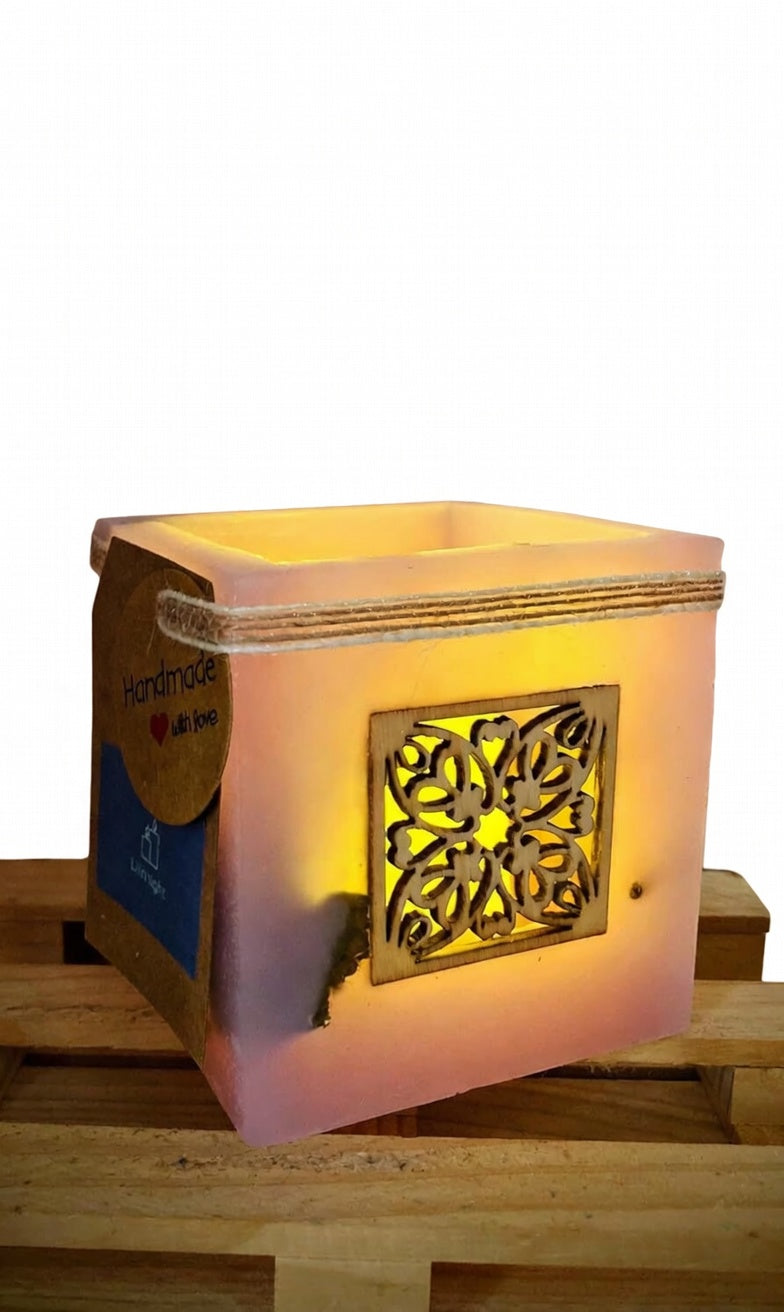 vela, vela hueca, fanal de cera, porta velas, lilinnight