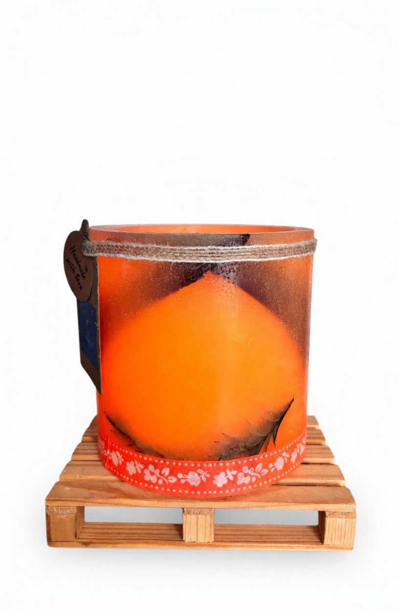 fanal de cera, vela hueca naranja, lilinnight